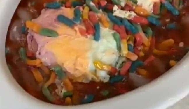 icecream in toilet