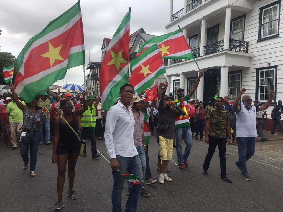 Suriname protest actie