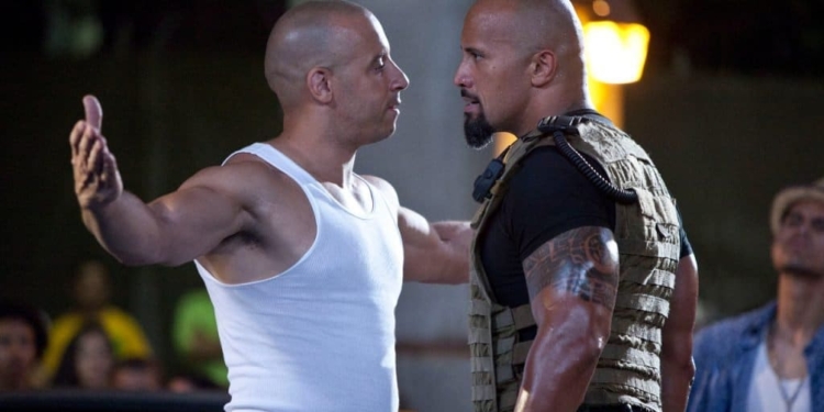 Dwayne jonhson en vin diesel fast and the furious