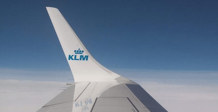 KLM vleugel vliegtuig