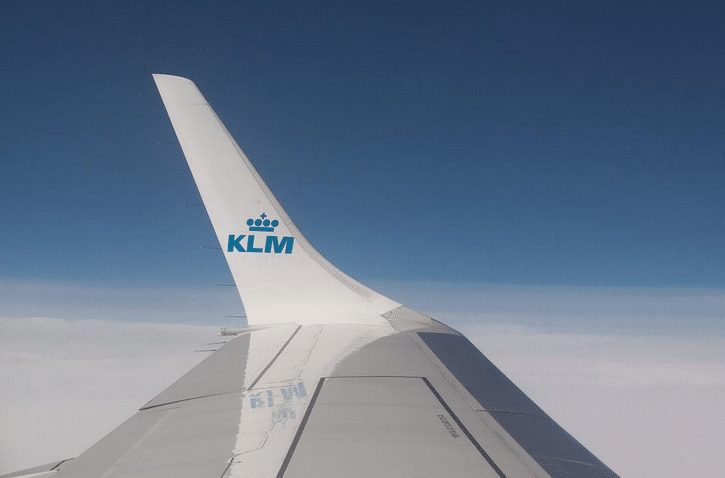 KLM vleugel vliegtuig