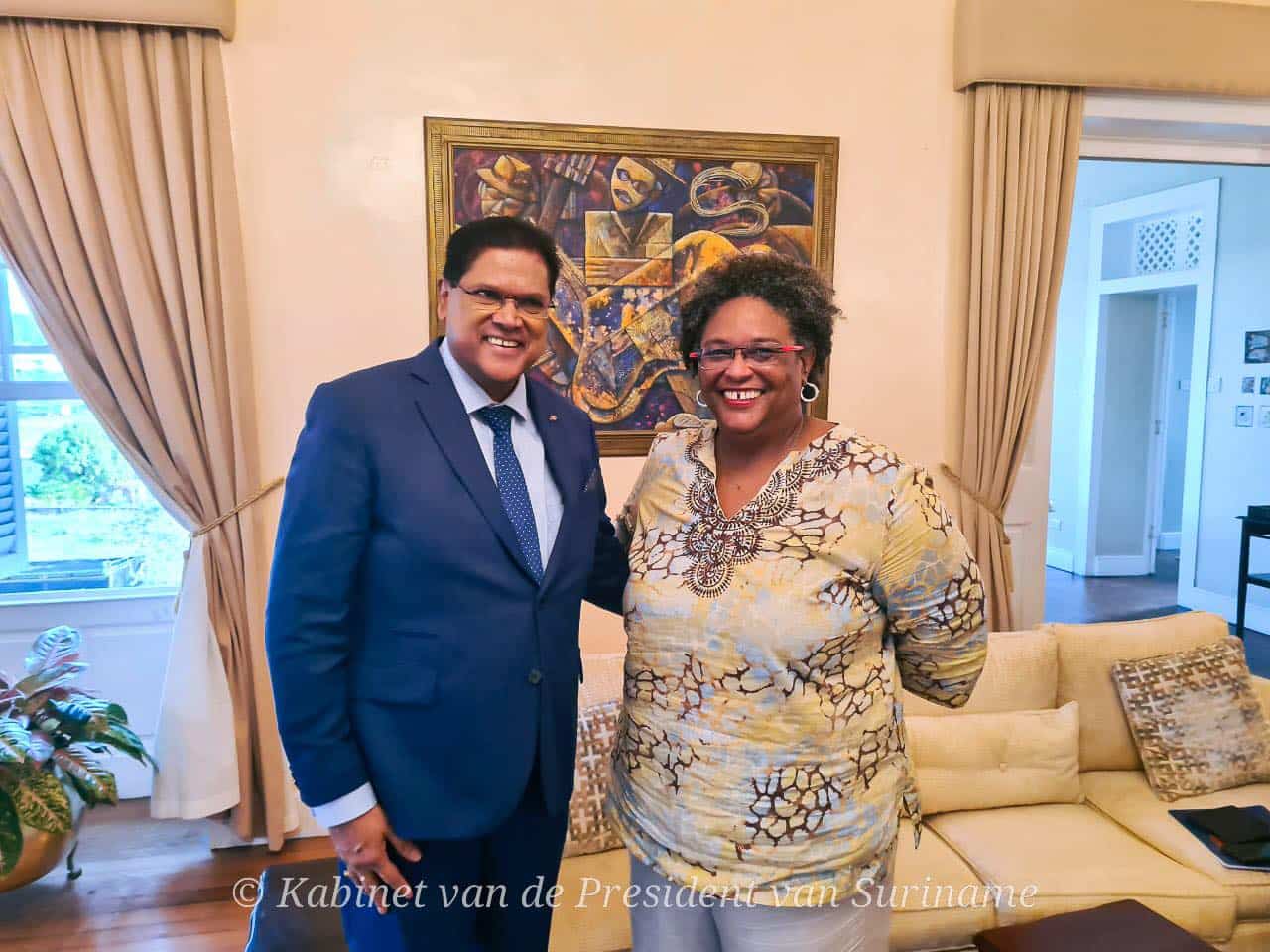 President Santokhi veilig aangekomen op Barbados