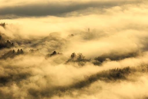 zonsopgang mist bewolkt wolk