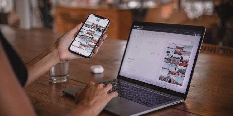 telefoon mobiel laptop computer