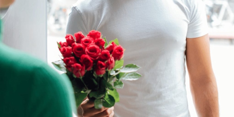 man bloemen