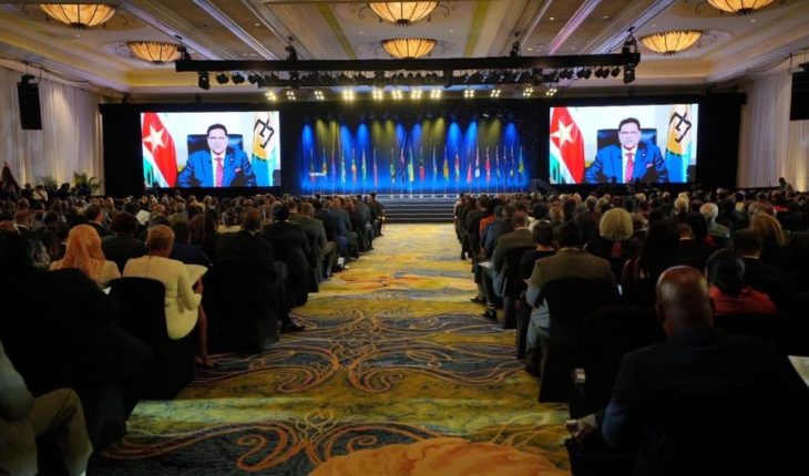 Uittredende Caricom voorzitter Santokhi spreekt conferentie van regeringsleiders virtueel toe | GFC