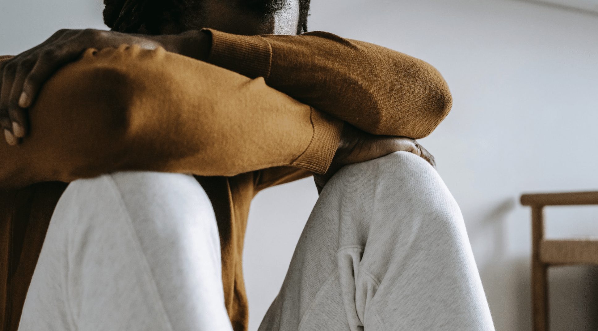 depressief verdrietig man