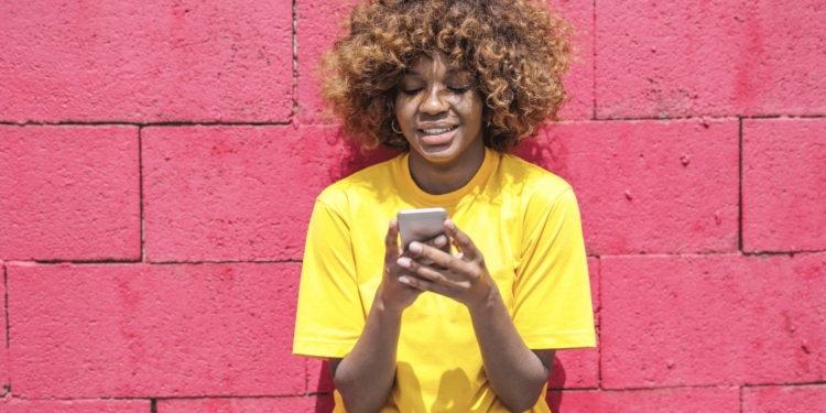 vrouw telefoon
