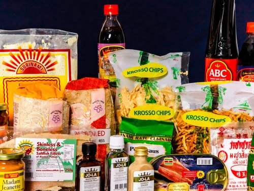 surinaamse toko etiket producten