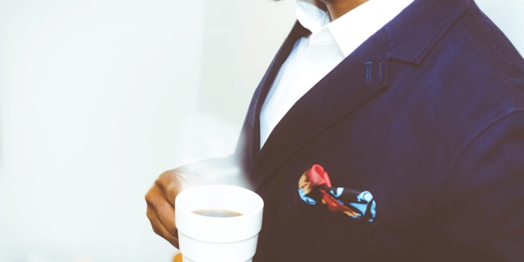 zakenman pak business koffie drinken thee business werk