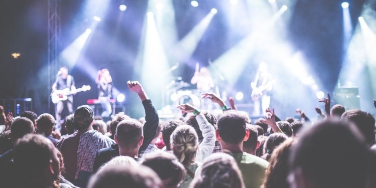 Muziek publiek podium