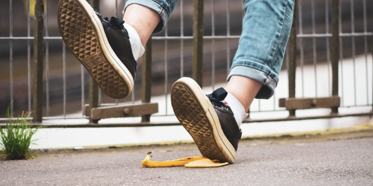 Uitglijden bananenschil
