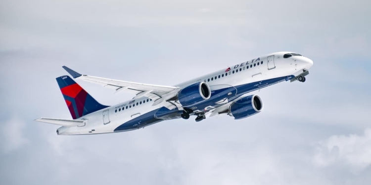 delta airlines airbus vliegtuig