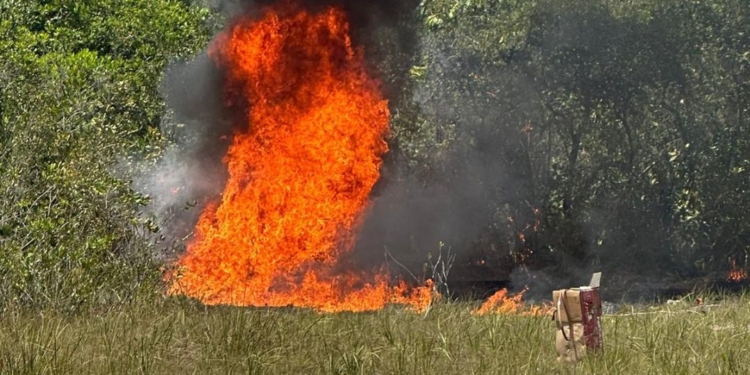 illegale landingsbaan vernietigd