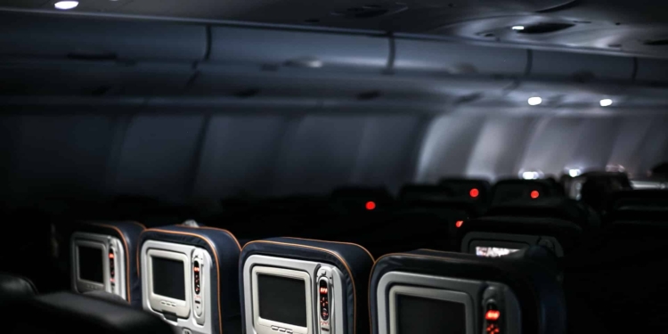 vliegtuig cabine passagier
