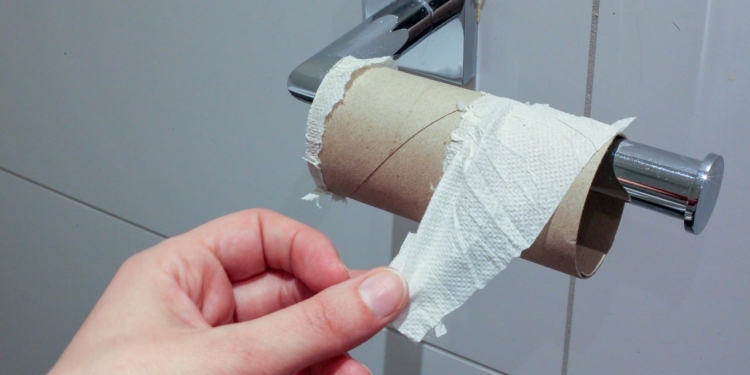 toiletpapier rol leeg