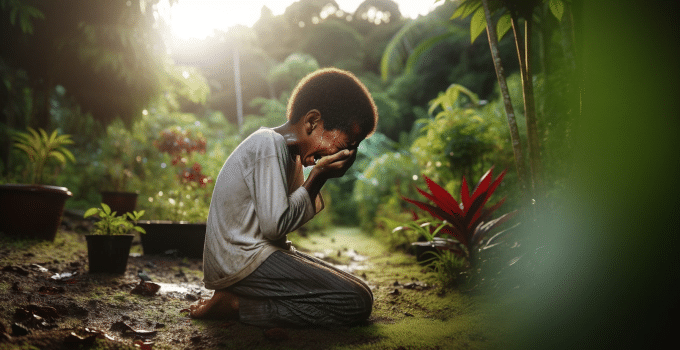 Verdrietige jongen (9) uit Paramaribo probeert weg te lopen van thuis
