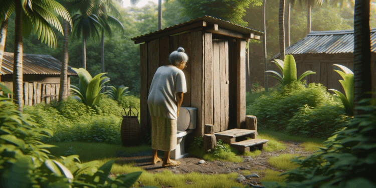 vrouw toilet