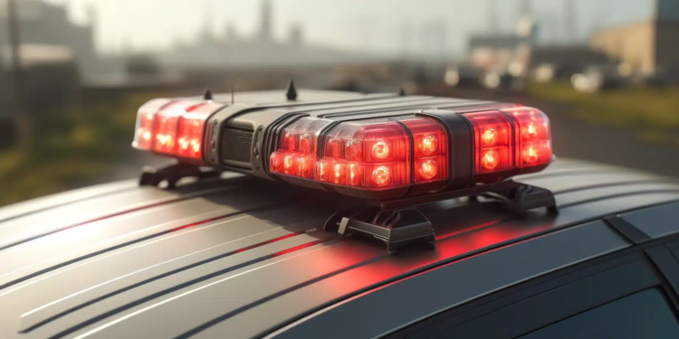 Politie auto zwaailichten