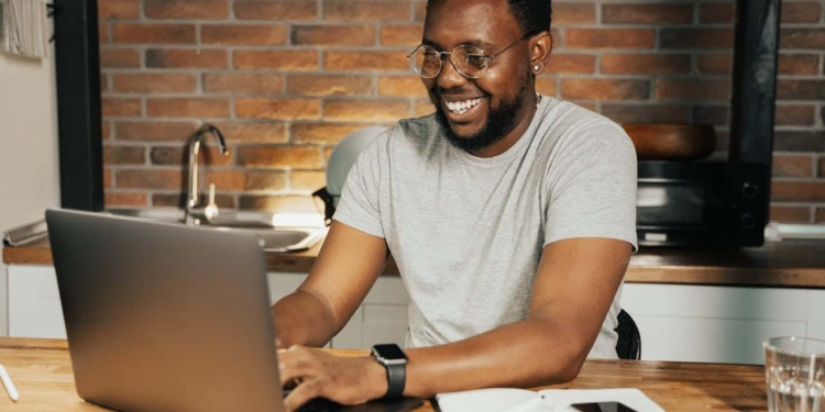 man computer laptop