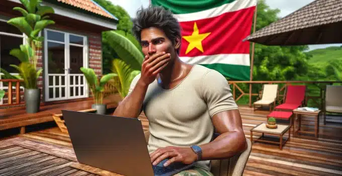 suriname computer laptop man