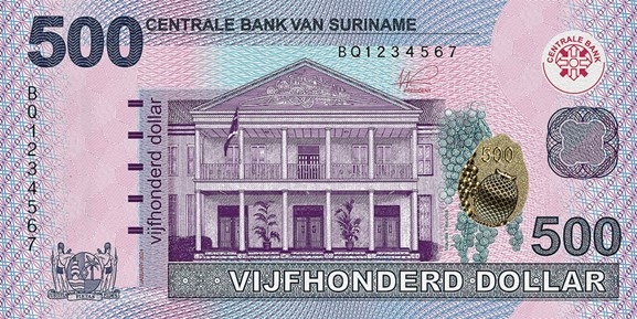 500 srd vijfhonderd surinaamse dollar geld