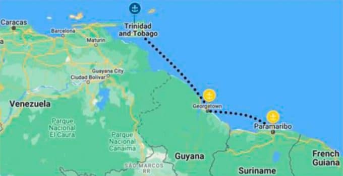 suriname ne trinidad caribisch gebied guyana