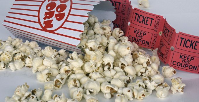 Popcorn bioscoop kaartje ticket