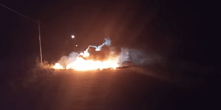 brand openbare weg