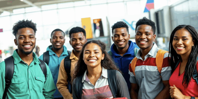 jongeren groep vrienden studenten reizen