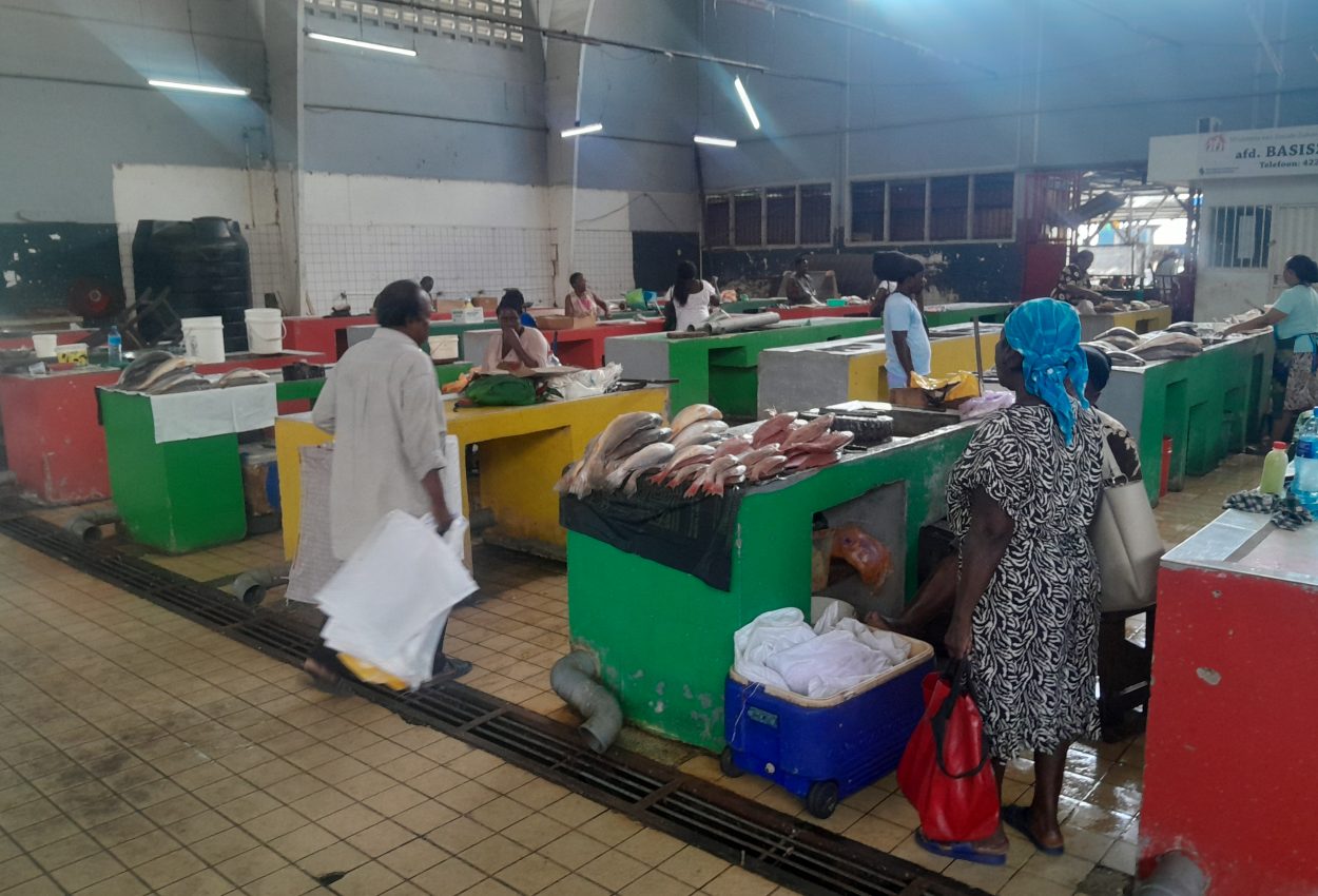 suriname paramaribo centrale markt vis