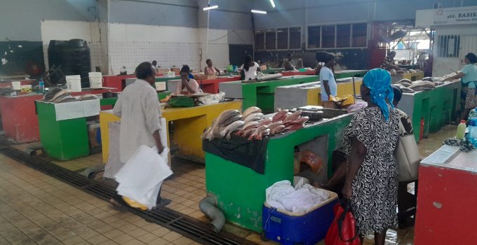 suriname paramaribo centrale markt vis