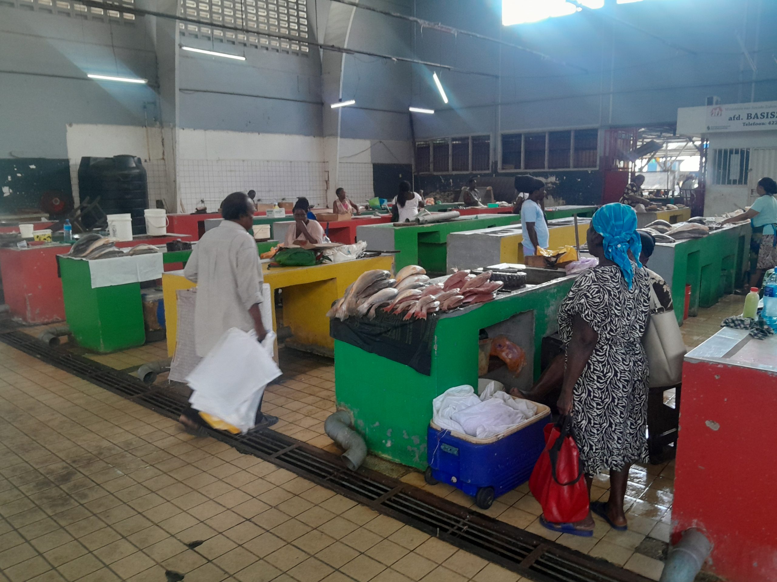 suriname paramaribo centrale markt vis