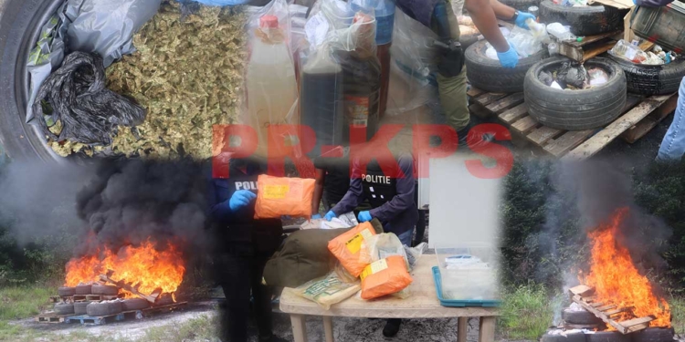 drugsverbranding politie