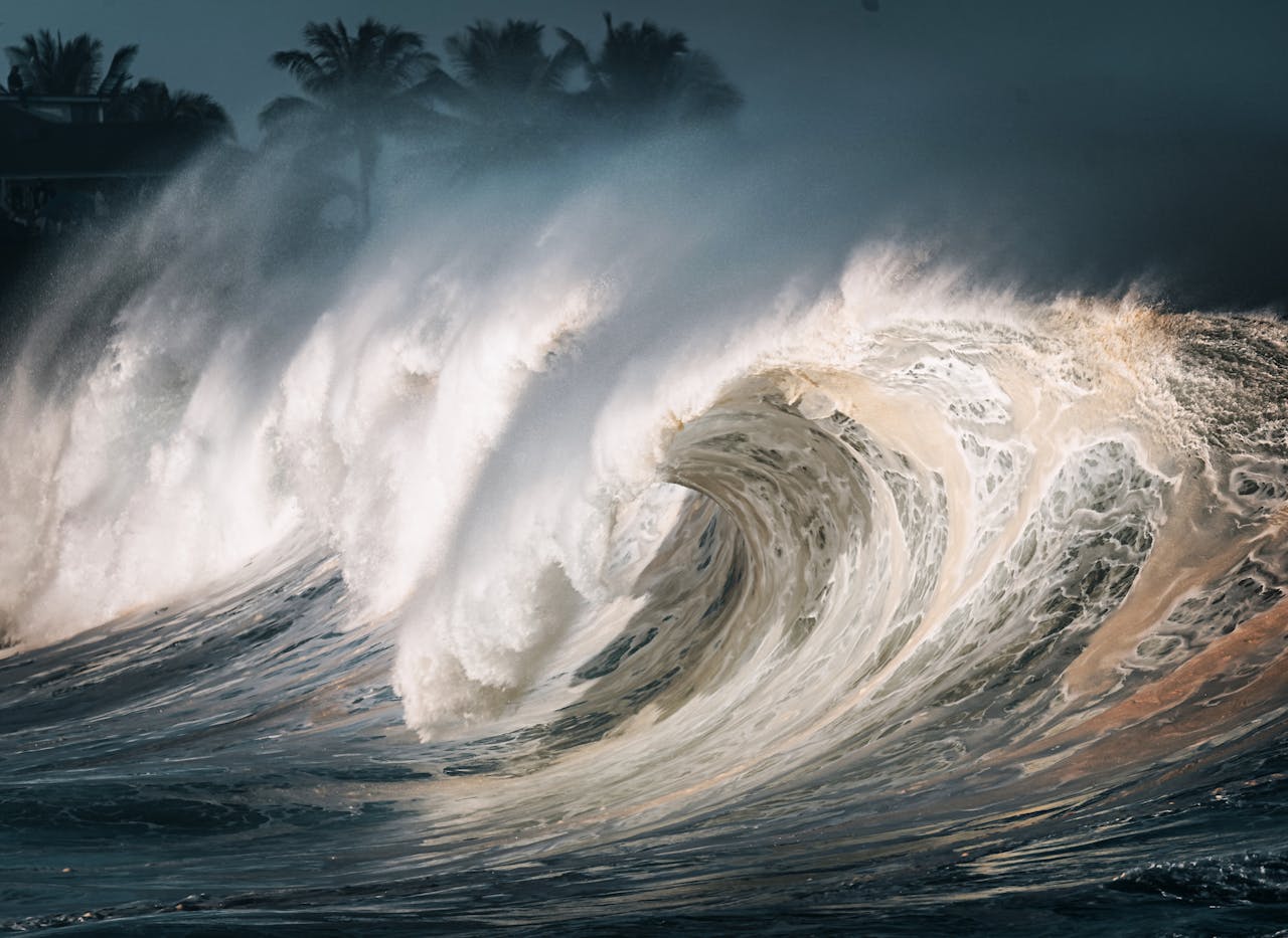 storm water zee rivier tsunami orkaan