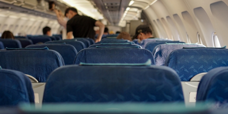 vliegtuig reizen cabine passagier