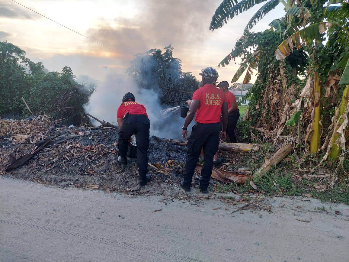 brandweer bikers in actie
