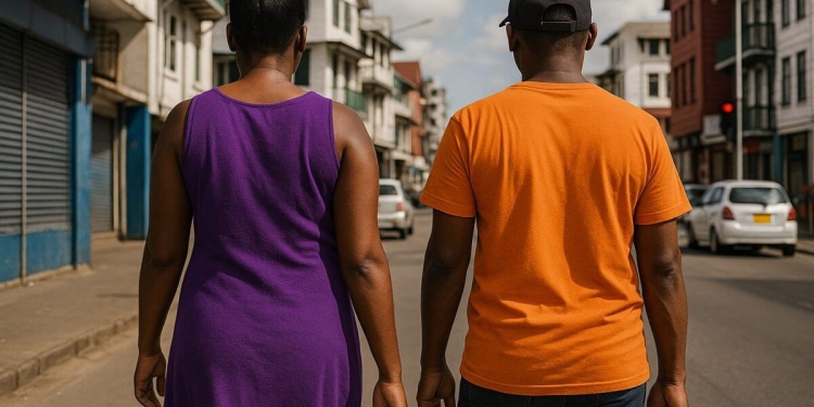 mode suriname oranje paars