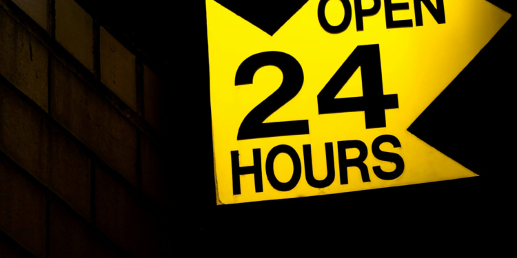 24 uur 1x24 24:7 open