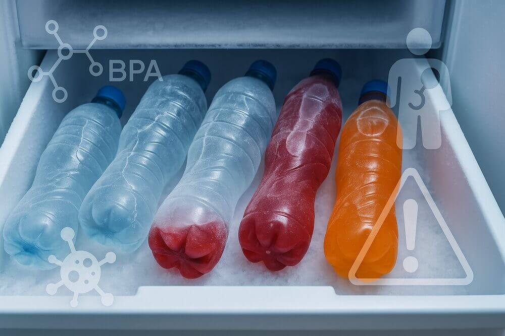 bevroren invriezen flessen vriezer