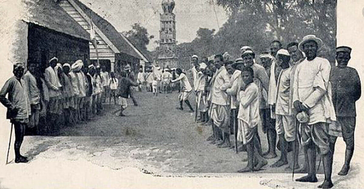 Contractarbeiders met Vrije slaven hindostanen