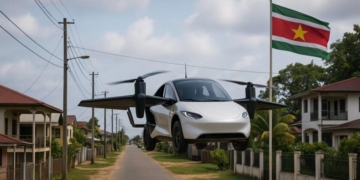 vliegende taxi auto suriname