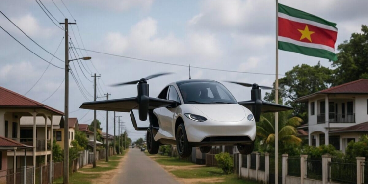vliegende taxi auto suriname