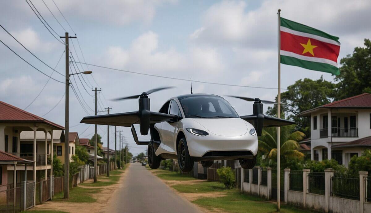 vliegende taxi auto suriname