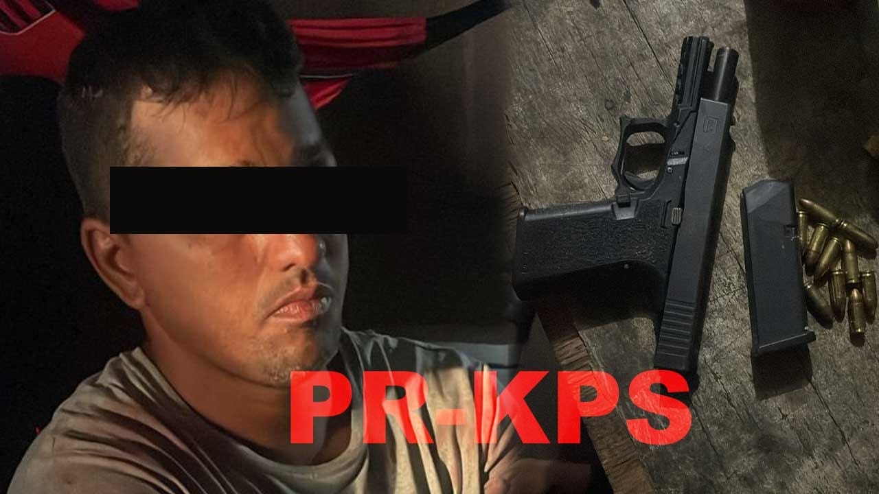 RBTO-leden houden Braziliaanse verdachte aan op de Lawarivier na schietincident in Antonio do Brinco.