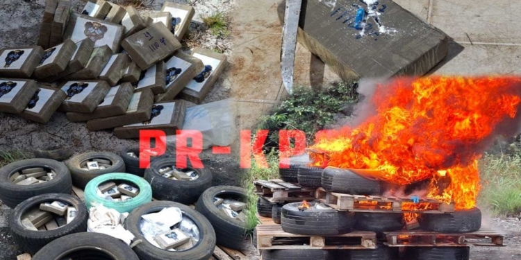 In Para is ruim vijfhonderd kilo in beslag genomen drugs vernietigd.