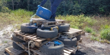 Verbranden drugs in Kraka