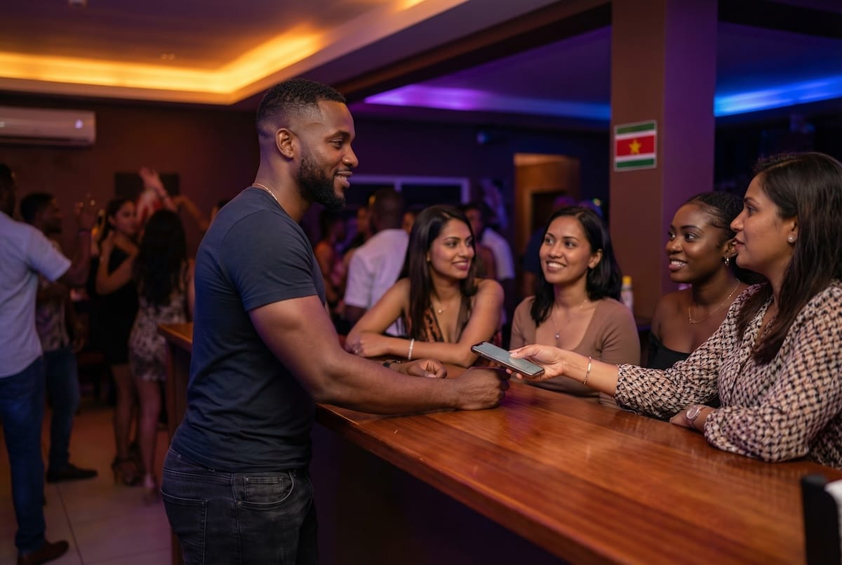 man vrouw nachtleven uitgaan discotheek feest suriname