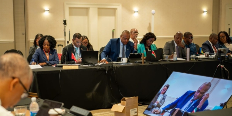 Minister Bouva bij 16de Special Meeting van CARICOM-ministers in Saint Kitts and Nevis