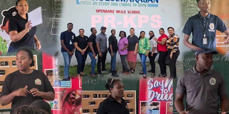 Politie geeft voorlichting aan leerlingen VOJ Koewarasan over gevaren van strafbare feiten